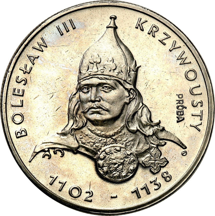 PRL. PRÓBA Nikiel 50 złotych 1982 Bolesław Krzywousty popiersie